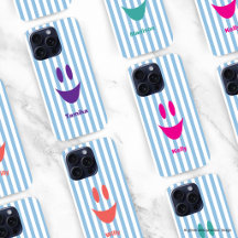 Sky Blue and White Striped Ghost Face