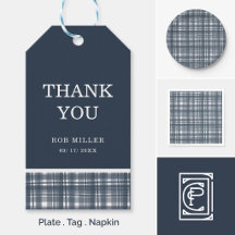 Blue Plaid Party Supplies | Coordinated Mini Set