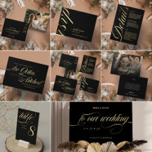 Black & Shiny Calligraphy Wedding Suite