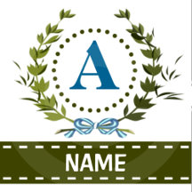 Ivy Wreath Wedding Party Monogram Tote Bags