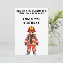 Boys Firefighter Fire Man Birthday Party