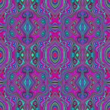 Trippy Retro Magenta, Blue and Green Abstract