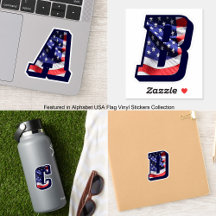 Alphabet USA Flag Vinyl Stickers