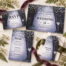 Evermore Purple Forest Wedding Invitation Suite