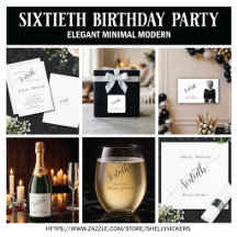 Elegant Minimal Modern Sixtieth Birthday Party