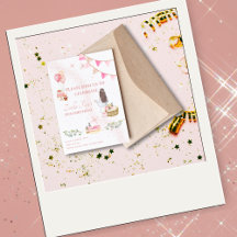 Girly Pink Watercolor Birthday Party Celebration