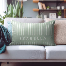Modern Sage Green Minimalist Stripes