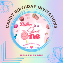 Candy Birthday Invitations