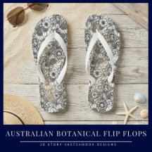 Australian Botanical Flip Flops
