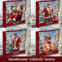 Handsome Athletic Bodybuilder Santa Claus Binders