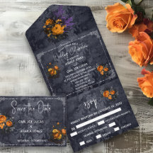 Halloween Fall Orange Rose Floral Wedding