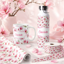 Pink Magnolia Watercolor Floral