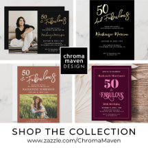 50 and Fabulous Fiftieth Birthday Party Invitation