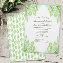 Spring greenery leaves watercolor art wedding