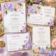 Lavender Hydrangea Blush Rose Lilac Wedding