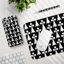 Ermine Pattern, White on Black Collection