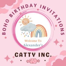 Boho Birthday Invitations