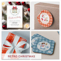 Retro vintage Christmas watercolor snowflakes