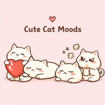 Cute Chubby Cat Mood Collection