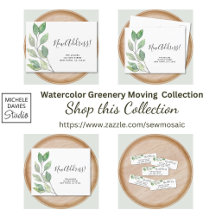 Watercolor Greenery Moving Announcement Collection