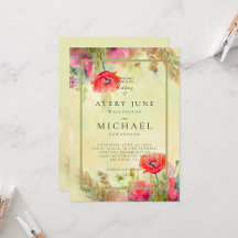 Floral | Boho Spring Watercolor Poppies Wedding