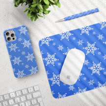 White Snowflakes Pattern, Blue Collection