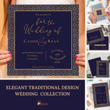 Blue Gold Intricate Design Wedding