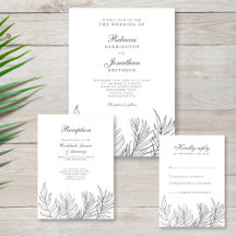 Tropical Palm Leaf Vintage Wedding Suite