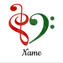 Bass Clef Treble Clef Heart Christmas Carols