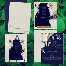 Navy White Hydrangea Bridal Shower Suiute