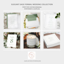 Elegant Sage Green Classic Script Formal Weddings 