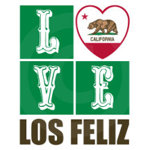 Love Los Feliz California State Flag Heart