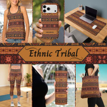Traditional Terracotta Ethnic Tribal Boho Pattern