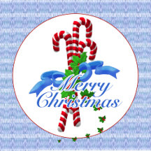 Merry Christmas Candy Canes and Holly
