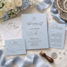 Blue and Brown Luxury Simple Wedding