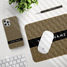 Greek Meander Key H Brown, Your Name, Personalize