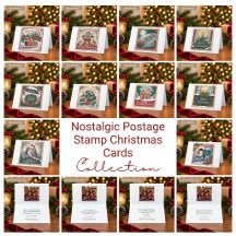 Nostalgic Postage Stamp Christmas Cards