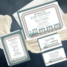 All Aboard The Baby Express Train Boy Baby Shower