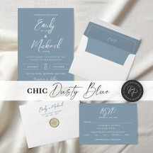 Dusty Blue Elegant Wedding Stationery Collection