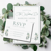 Elegant Eucalyptus Leaf Green Fall Wedding