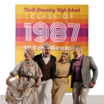 Retro Pop culture class reunion elements