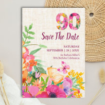 Elegant Linen Floral Milestone Birthday Collection