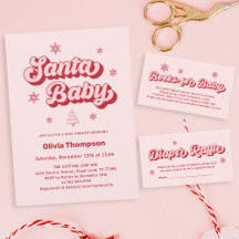 Pink Santa Baby Baby Shower, Christmas Baby Shower