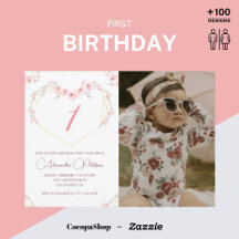 🎂First Birthday Invitations – Girl & Boy Designs
