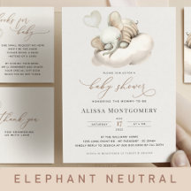 Elephant Baby Shower Set Gender Neutral