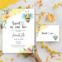 Watercolor Bee Boy Baby shower