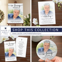 Funeral Memorial In Loving Memory Modern Script