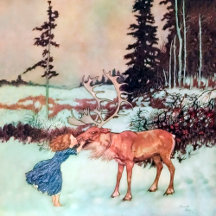 Merry Christmas Gerda And The Reindeer Fairy Tale 