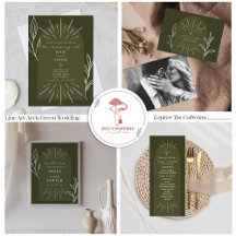 Line Art Arch Green Wedding