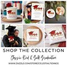 Classic Red & Gold Graduation Cap Collection